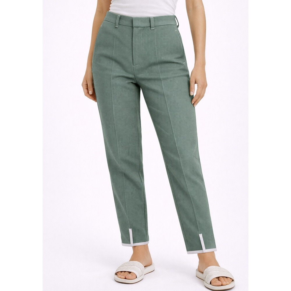 'S MAXMARA High-Rise Straight Leg Trousers Sage Green Women Size 6 Casual Office